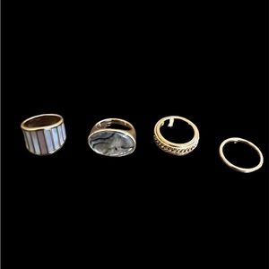 Assortment of rings all in non tarnishing steel in size 6.